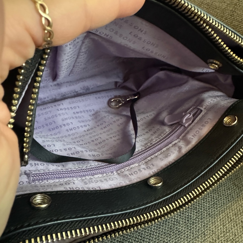 Lo & Sons Black Pearl Pebble Cactus Bag with Lavender Interior - Picture 9 of 15